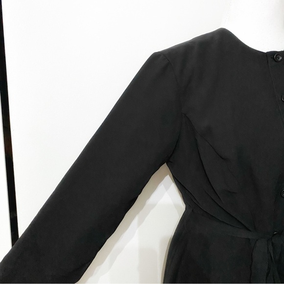 NWT ANNAH HARIRI BLACK GYPSY MODEST FLORAL BELTED BUTTON FRONT MAXI DRESS - 8 - Picture 5 of 12